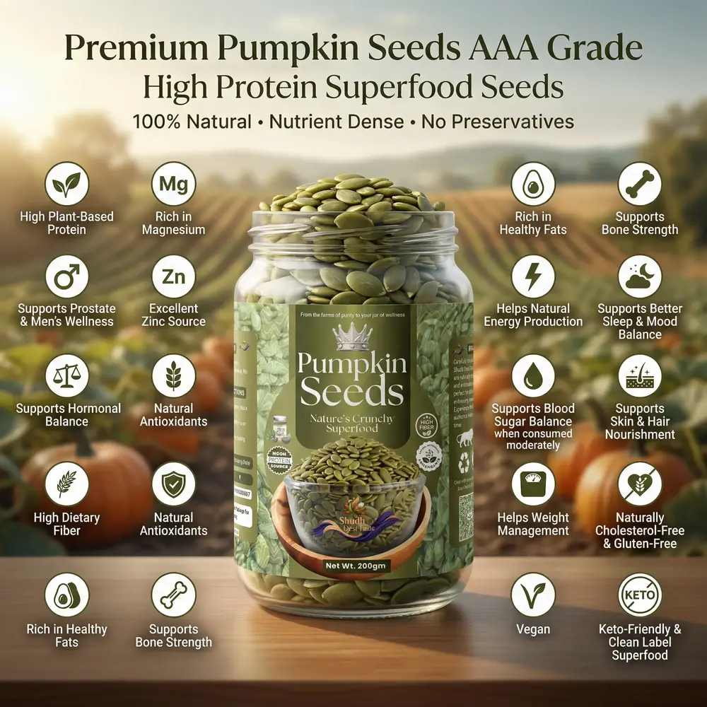 Premium Pumpkin Seeds Glass Jar Packaging - Safe Storage