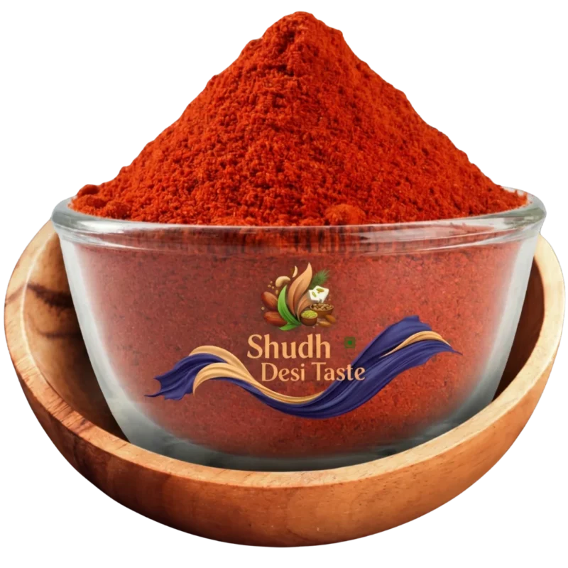 Kashmiri Lal Mirch Powder | Premium Grade A, Stemless | Deep Natural Red Color | Mild Spice | Pure & Fresh Red Chilli Powder | No Artificial Color | Shudh Desi Taste